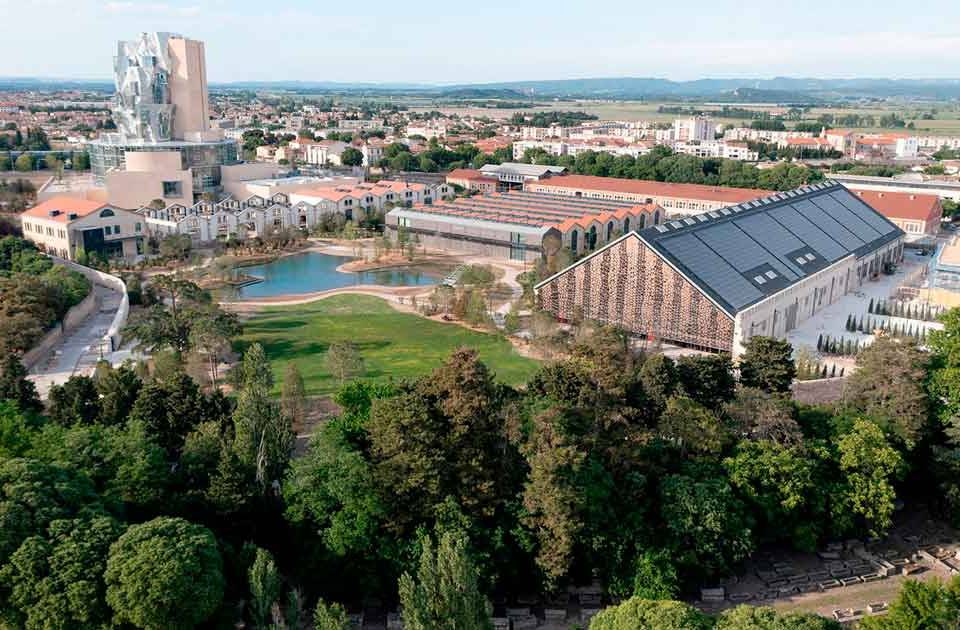 Luma Arles, vista aérea del campus de arte contemporáneo